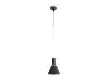 Golden Canada 3133-P8 FB-GY - Faroe 8" LED Pendant in Flecked Black/Grey