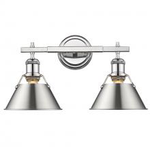Golden Canada 3306-BA2 CH-PW - Orwell 2-Light Vanity Light in Chrome with Pewter