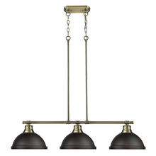 Golden Canada 3602-3LP AB-RBZ - Duncan 1-Light Pendant with Chain in Rubbed Bronze with Black