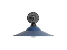 Golden Canada 5096-OWL15 BLK-MBL - Croma 15" Wall Sconce - Outdoor in Matte Black with Matte Blue Shade