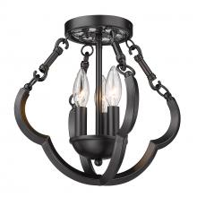 Golden Canada 5926-SF12 BLK - Saxon 12" Semi-Flush in Matte Black