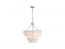 Golden Canada 6007-20 AGS-CCG - Cascada 3 Tier - 8 Light Pendant in Aegean Silver with Cirrus Cloud Glass Shade