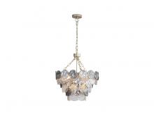 Golden Canada 6007-20 AGS-SPG - Cascada 3 Tier - 8 Light Pendant in Aegean Silver with Smoke Plated Glass Shade