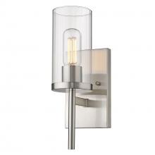 Golden Canada 7011-1W PW-CLR - Winslett Wall Sconce in Pewter with Ribbed Clear Glas Shade