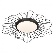 Golden Canada 9132-FM24 NB-OP - Yasmin NB Flush Mount - 24" in Natural Black with Opal Glass Shade