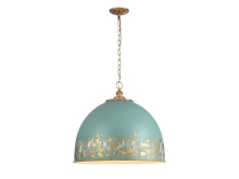 Golden Canada 0809-5P VG-TEAL - Alison 5-Light Pendant in Vintage Gold with Teal