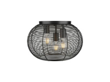 Golden Canada 6802-FM BLK - Calypso 3 Light Flush Mount in Matte Black with Matte Black Shade