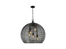 Golden Canada 6802-L BLK - Calypso 5 Light Pendant in Matte Black with Matte Black Shade
