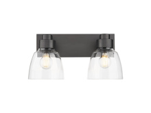 Golden Canada 0314-BA2 BLK-CLR - Remy  2 Light Bath Vanity in Matte Black with Clear Glass Shade
