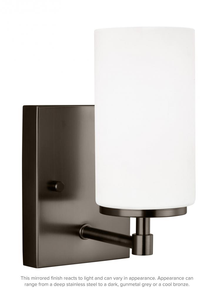Alturas contemporary 1-light indoor dimmable bath vanity wall sconce in brushed oil rubbed bronze fi