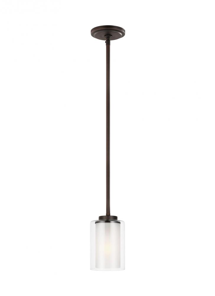 Elmwood Park traditional 1-light indoor dimmable ceiling hanging single pendant light in bronze fini