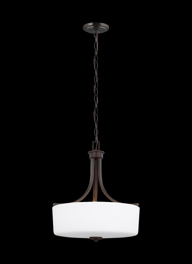 Canfield modern 3-light indoor dimmable ceiling pendant hanging chandelier pendant light in bronze f