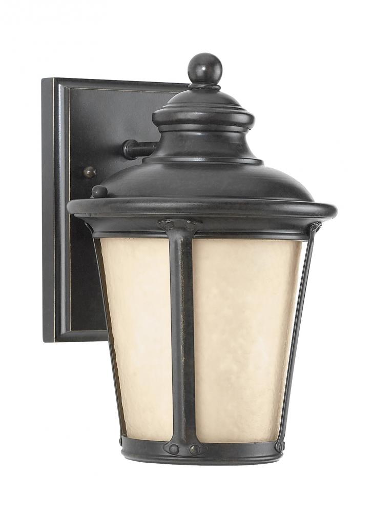 Cape May traditional 1-light LED outdoor exterior small Dark Sky compliant wall lantern sconce in bu
