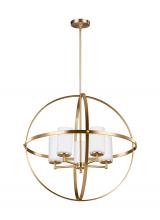 Generation Lighting 3124605-848 - Alturas contemporary 5-light indoor dimmable ceiling chandelier pendant light in satin brass gold fi