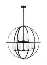 Generation Lighting 3124609-112 - Alturas indoor dimmable 9-light multi-tier chandelier in midnight black finish with spherical steel