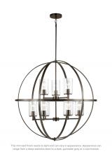 Generation Lighting 3124679-778 - Alturas indoor dimmable 9-light multi-tier chandelier in pewter bronze finish with spherical steel f