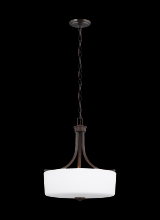 Generation Lighting 6528803-710 - Canfield modern 3-light indoor dimmable ceiling pendant hanging chandelier pendant light in bronze f