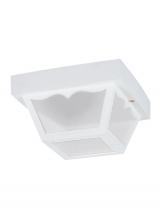 Generation Lighting 7569EN3-15 - Outdoor Ceiling traditional 2-light LED outdoor exterior ceiling flush mount in white finish with cl