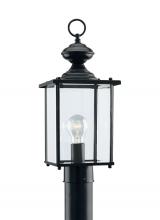 Generation Lighting 8257-12 - Jamestowne transitional 1-light outdoor exterior post lantern in black finish with clear beveled gla