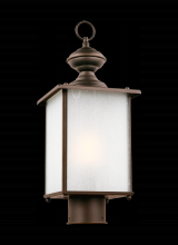 Generation Lighting 82570-71 - Jamestowne transitional 1-light outdoor exterior post lantern in antique bronze finish with frosted