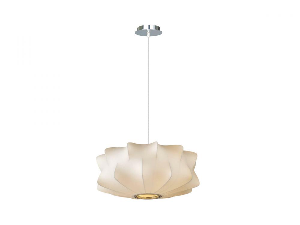 Melrose Pl. Collection White Fabric Pendant Like Hanging Fixture