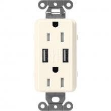 Lutron Electronics SCR-15-UBTR-BI - SC 15A USB TAMPER RESIST BISCUIT