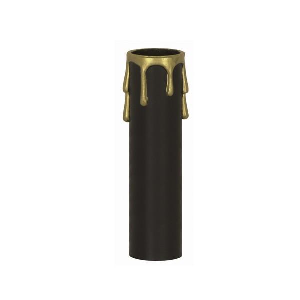 4" BLK/GOLD DRIP STD. CANDLE