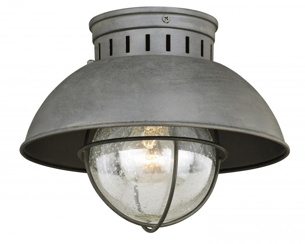 Harwich 10-in Outdoor Flush Mount Ceiling Light Textured Gray