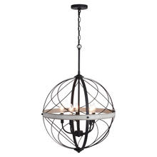 Vaxcel International P0355 - Montclare 21.25-in. 5 Light Orb Pendant Textured Black and White Ash