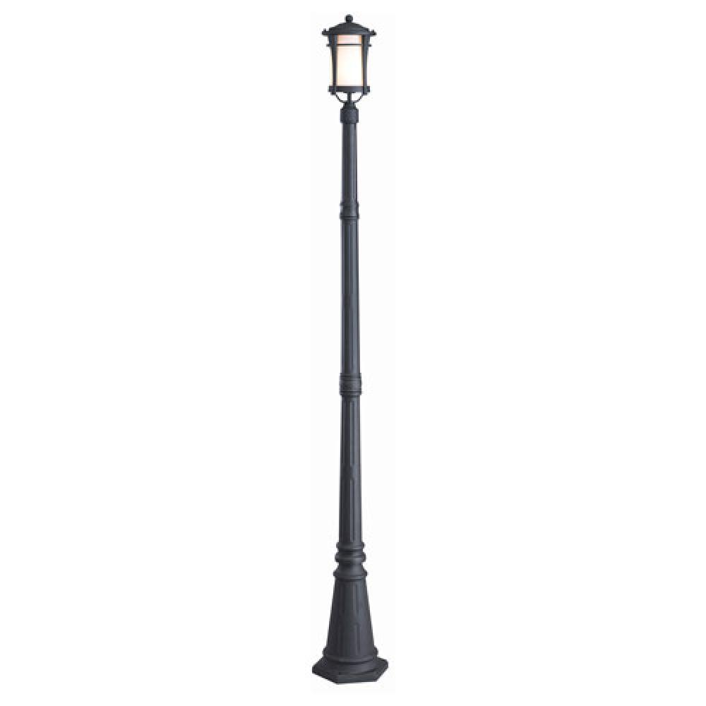 Maya, IOL201BK, 1 Bulb Outdoor Post Light, Flat Opal Glass, 100W Type A, 7 IN W x 81 IN H