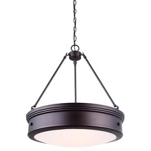 Canarm ICH624A04ORB20 - BOKU, 4 Lt 20" Chandelier, Flat Opal glass, 100W Type A, 20" (W) x 24" (H)