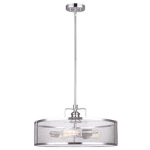 Canarm ICH626A03BN20 - BECKETT, 3 Lt 20" Rod Chandelier, Metal Shade, 100W Type A, 20" W x 18 1/4" - 60 1/4"