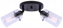 Canarm ICW759A02BK - JONI, ICW759A02BK, MBK Color, 2 Lt Ceiling/Wall, 60W Type A, Easy Connect Included