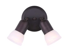 Canarm ICW9213 - Jasper, 2 Lt Ceiling/Wall, Alabaster Glass, 5" in Diameter, 2 x 60W A15 or R16 Bulbs