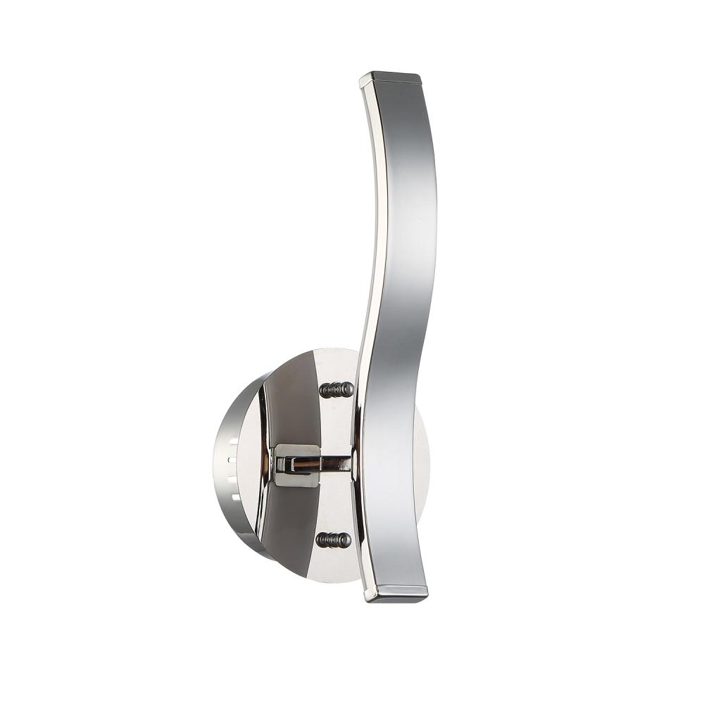 WAVE series 12 inch LED Chrome Wall Sconce with Inward light direction