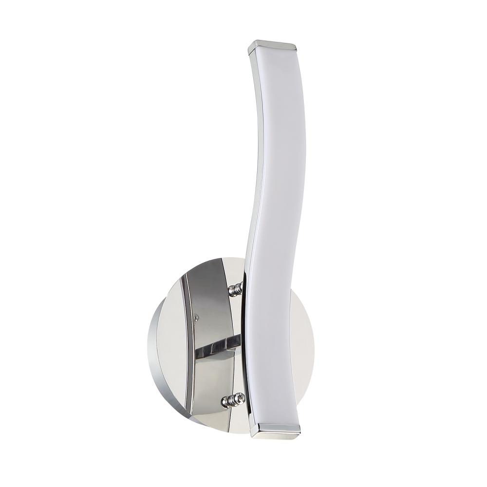WAVE series 12 inch LED Chrome Wall Sconce with Outward light direction