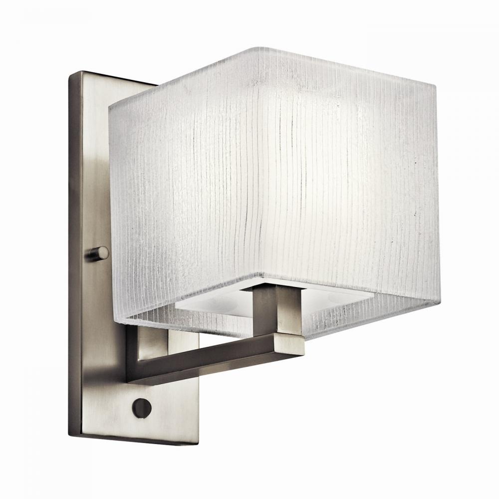 One Light Satin Nickel Wall Light