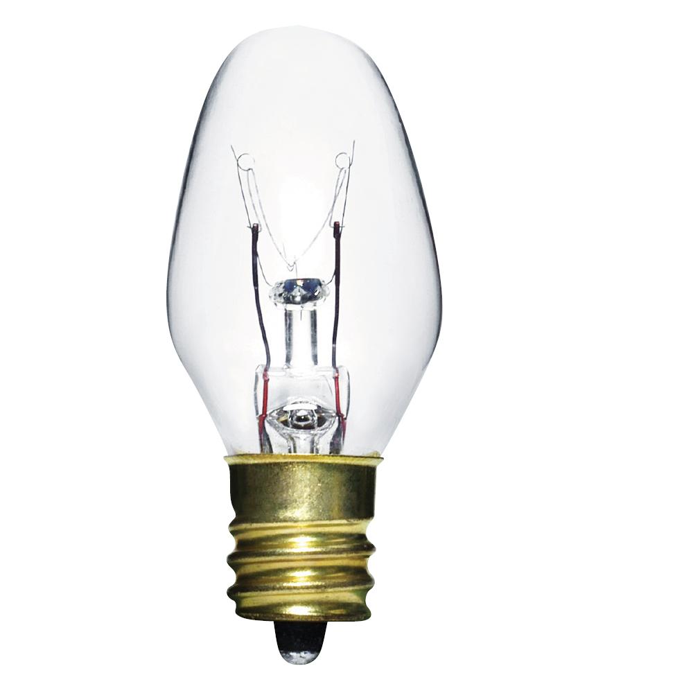 INCANDESCENT COLOURED LAMPS C7.5 / CANDELABRA E12 / 5W / 120V Standard