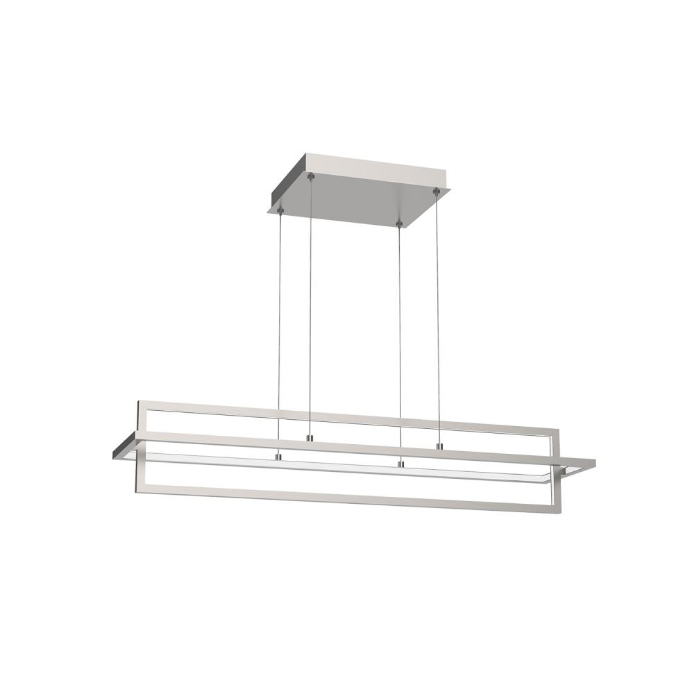 Mondrian 36-in Brushed Nickel LED Linear Pendant