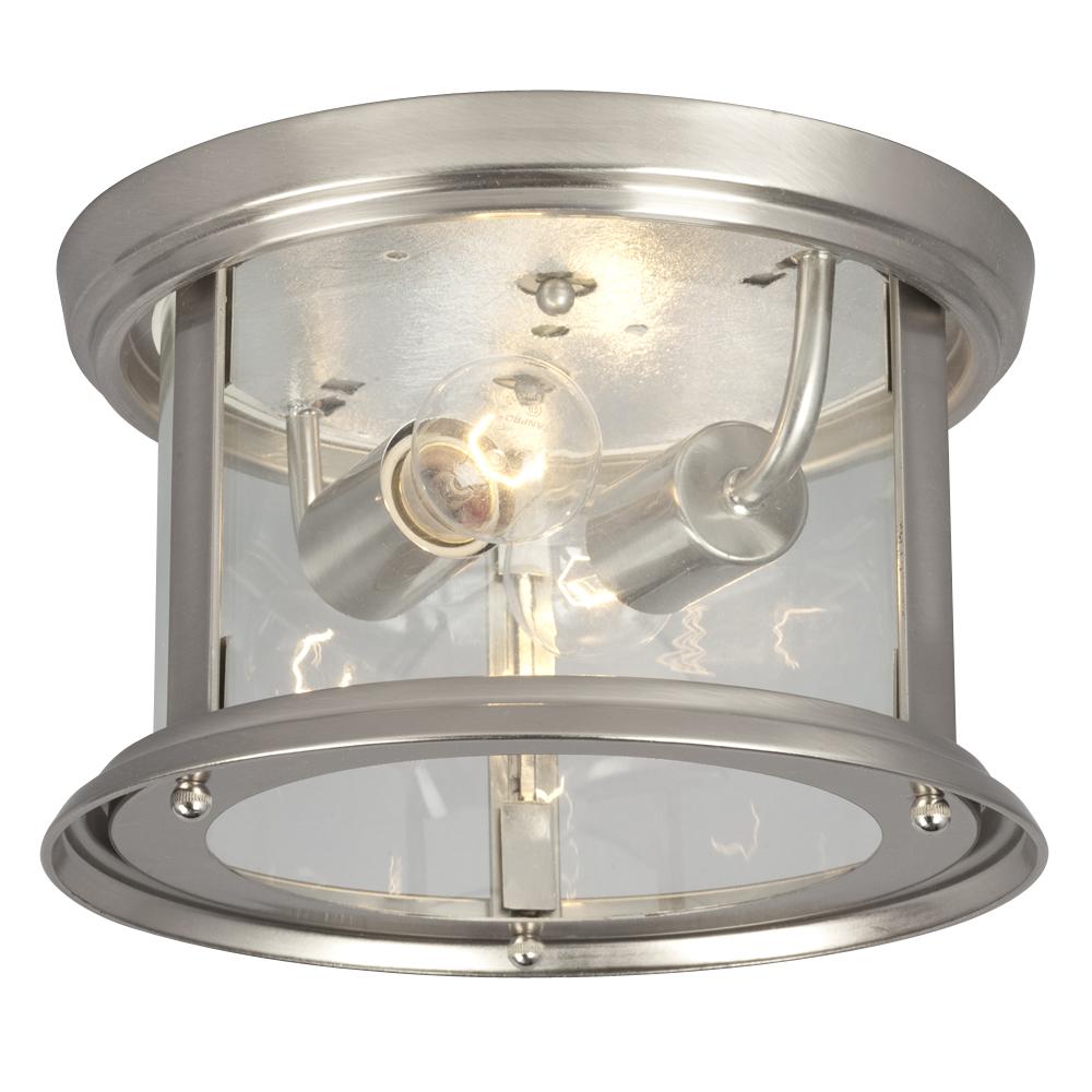 Flush Mount - Brushed Nickel with Clear Glass