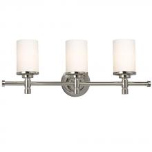 Galaxy Lighting 710653CH - Three Light Vanity - Chrome w/ Satin White Glass