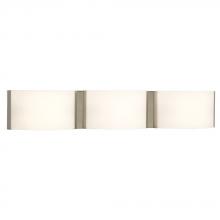 Galaxy Lighting L712758BN036A1 - LED 3-Light Bath & Vanity Light - in Brushed Nickel finish with Satin White Glass