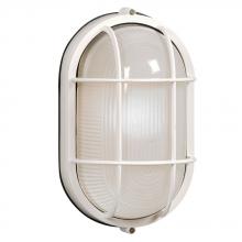 Galaxy Lighting L305013WH012A1 - LED Outdoor Cast Aluminum Marine Light with Guard - in White finish with Frosted Glass (Wall or Ceil