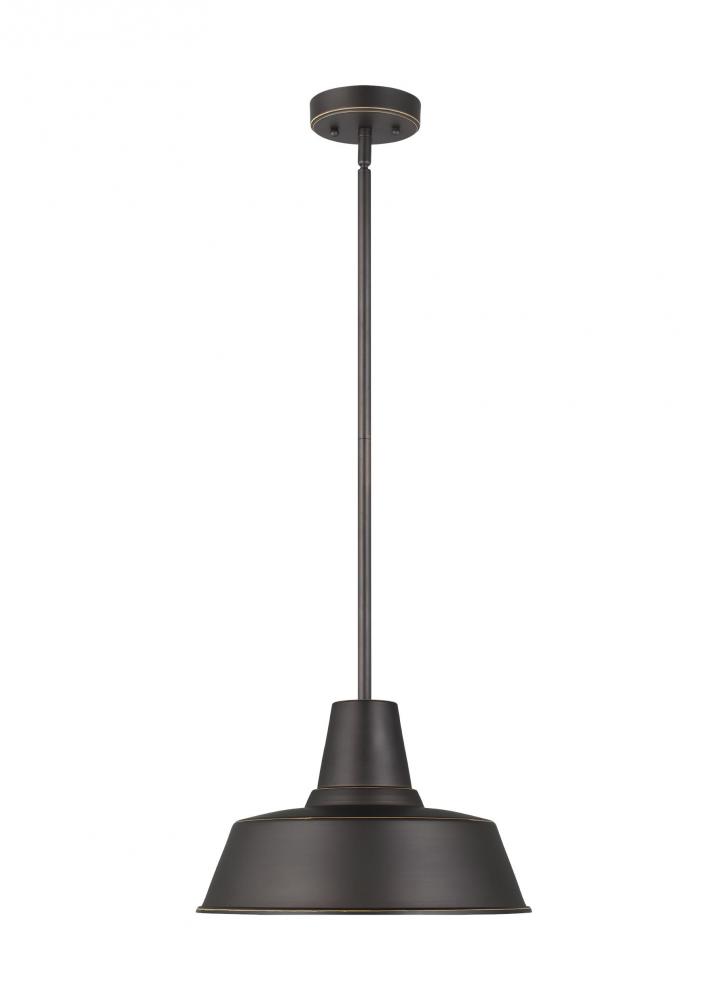 Barn Light traditional 1-light outdoor exterior Dark Sky compliant hanging ceiling pendant in antiqu