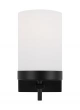 Visual Comfort & Co. Studio Collection 4190301EN3-112 - Zire dimmable indoor 1-light LED wall light or bath sconce in a midnight black finish with etched wh
