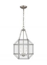 Visual Comfort & Co. Studio Collection 5179403-962 - Morrison modern 3-light indoor dimmable small ceiling pendant hanging chandelier light in brushed ni