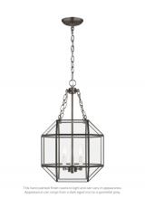 Visual Comfort & Co. Studio Collection 5179403-965 - Morrison modern 3-light indoor dimmable small ceiling pendant hanging chandelier light in antique br