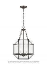 Visual Comfort & Co. Studio Collection 5179403-965 - Morrison modern 3-light indoor dimmable small ceiling pendant hanging chandelier light in antique br