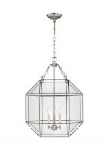 Visual Comfort & Co. Studio Collection 5279403-962 - Morrison modern 3-light indoor dimmable medium ceiling pendant hanging chandelier light in brushed n