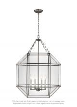 Visual Comfort & Co. Studio Collection 5279404-965 - Morrison modern 4-light indoor dimmable ceiling pendant hanging chandelier light in antique brushed